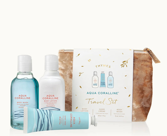 Aqua Coralline Travel Set with Beauty Bag