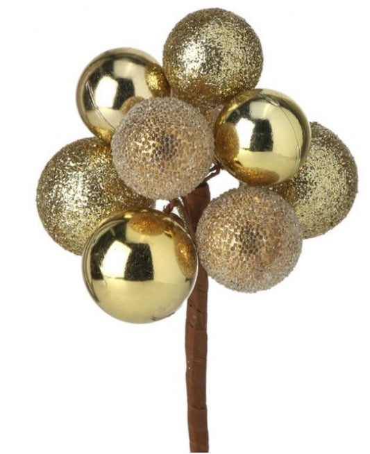 7" Bead/Shiny/Matte Ball Pick – Gold & Red