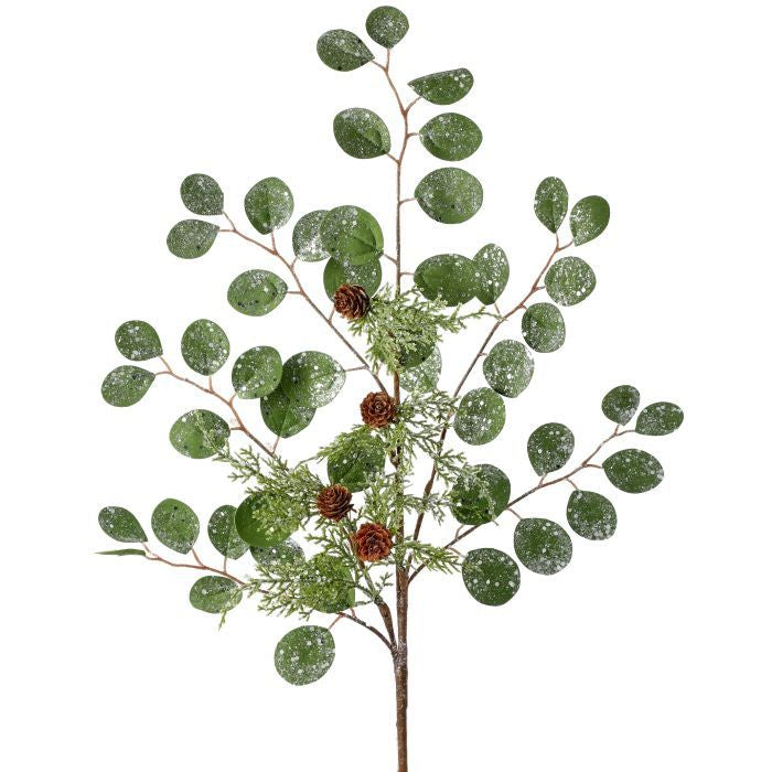 28" Frosted Eucalyptus/Cedar Spray