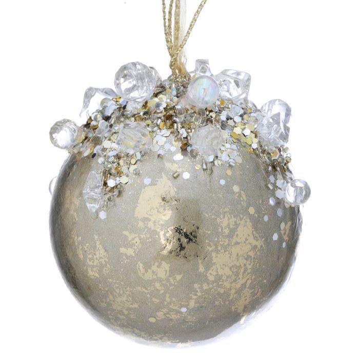 4” Heavy Jeweled Ball Ornament