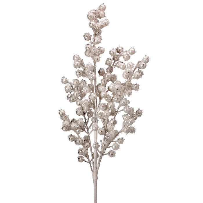 27” Beaded Iced Berry Spray