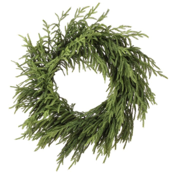 30” & 24” Just Cut Natural Touch Norfolk Pine Wreath- 2 Sizes