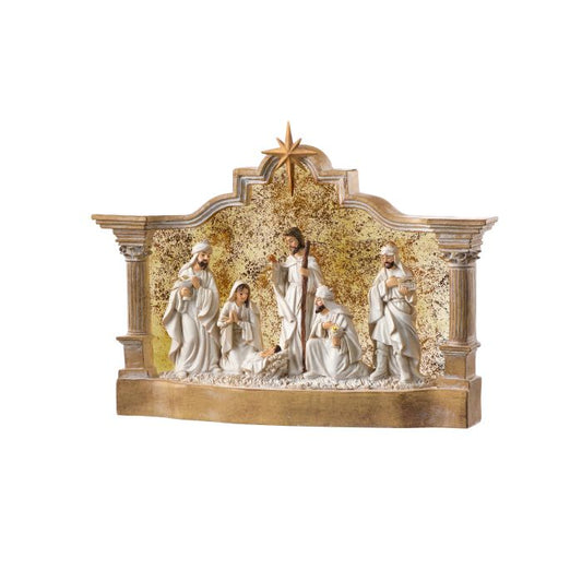 15" Resin Mirrored Nativity