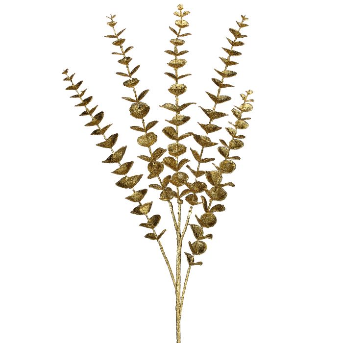 33" Glitter Eucalyptus Stem