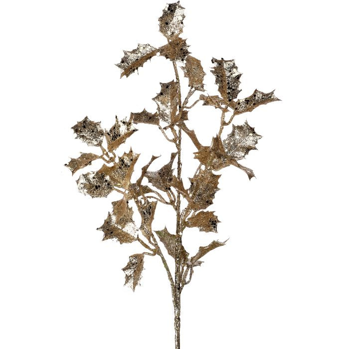 24" Sequin Glitter Holly Spray