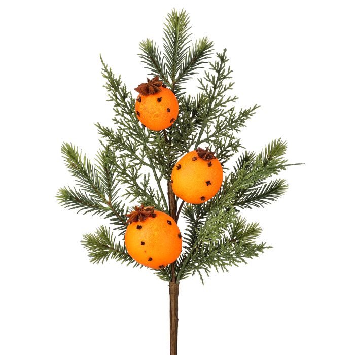 18" Evergreen w/ Orange Clove Pick