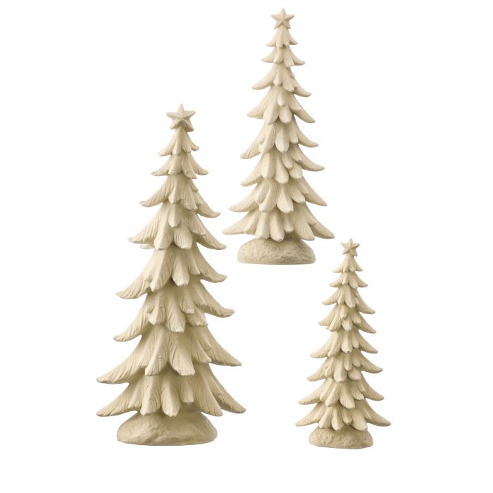 10.5-19.5" Resin Flocked Tree, 3 Sizes