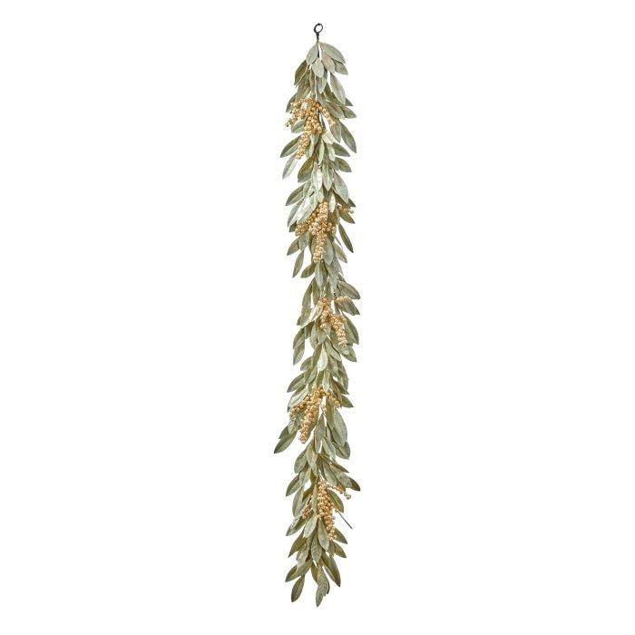 60" Gold Berry Bay Leaf Garland
