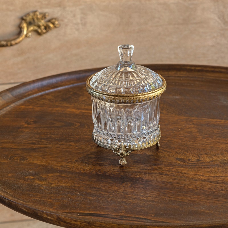 Gold & Glass Petite Vanity Jar