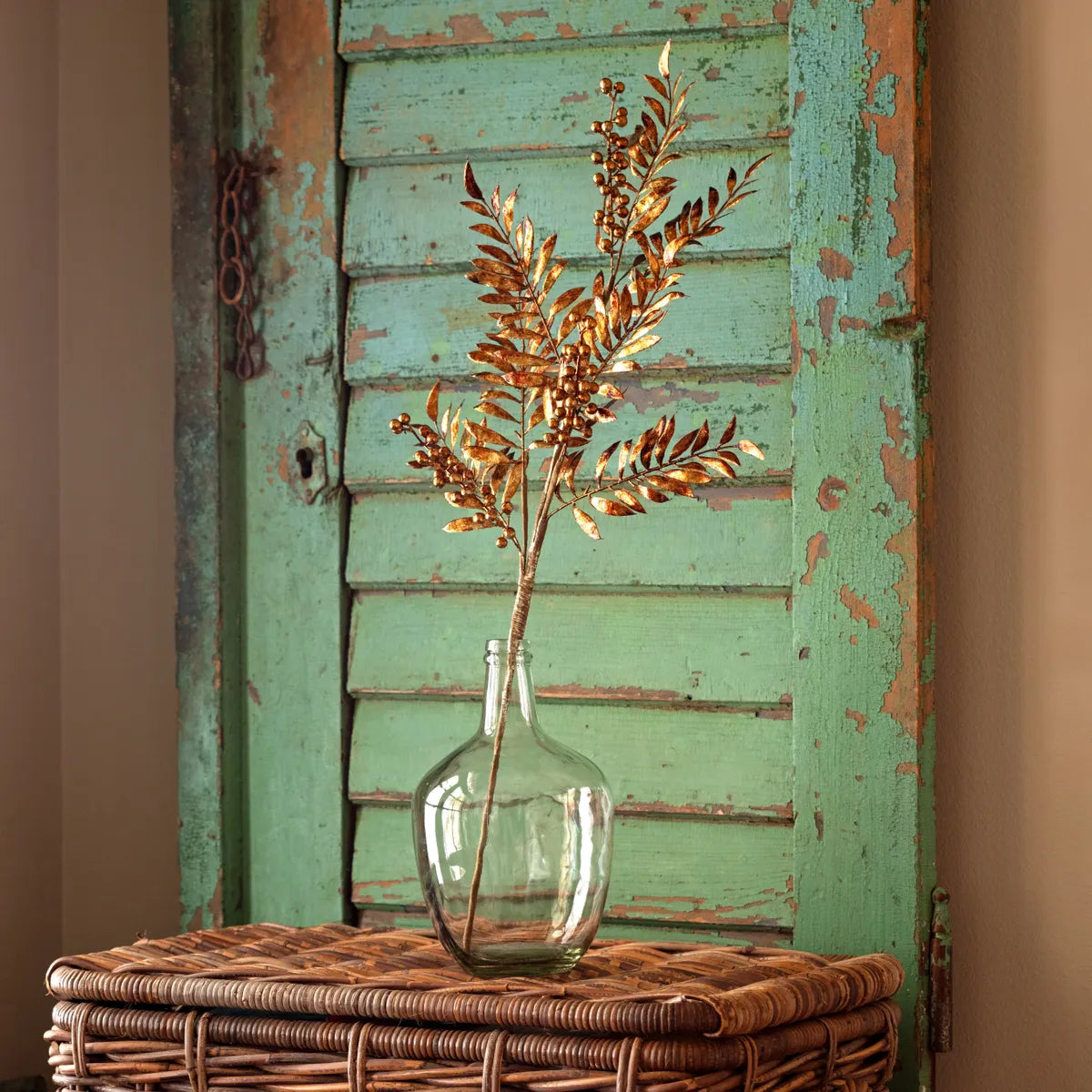 30" Antique Gold Pepper Berry Stem