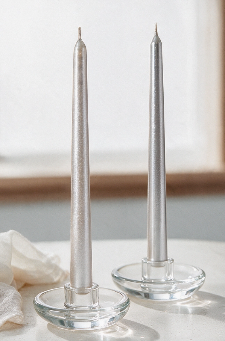 12" Colored Taper Candles, Set of 2 (Various Colors)
