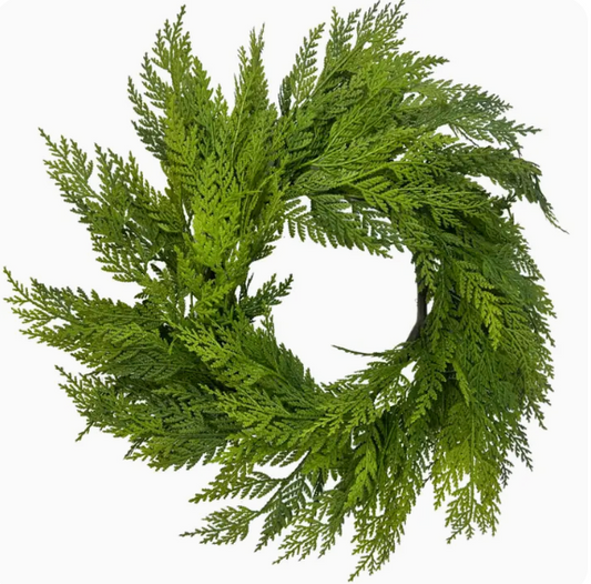 17" Real Touch Cedar Wreath