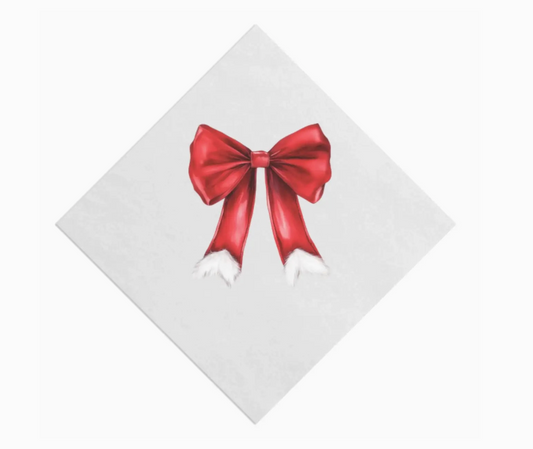 Santa Coquette Bow Beverage Napkin