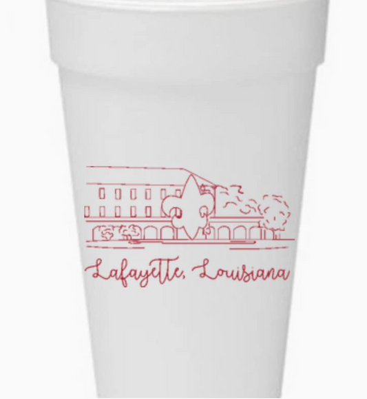 Fleur De Lis Styrofoam Cups