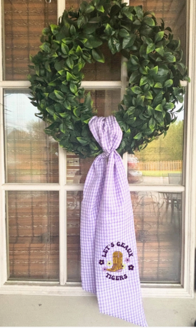 Let's Geaux Tigers Gameday Wreath Sash
