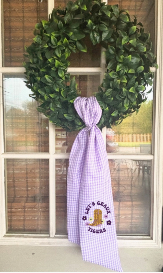 Let's Geaux Tigers Gameday Wreath Sash
