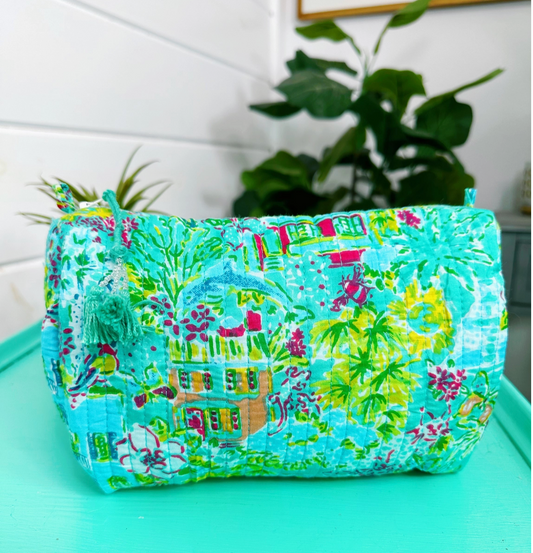 Southern Town Print Quilted Cosmetics