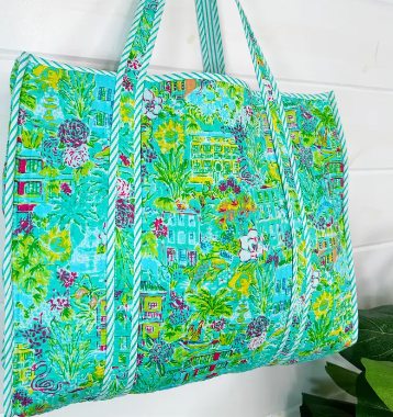 Southern Town Quilted Tote Bag