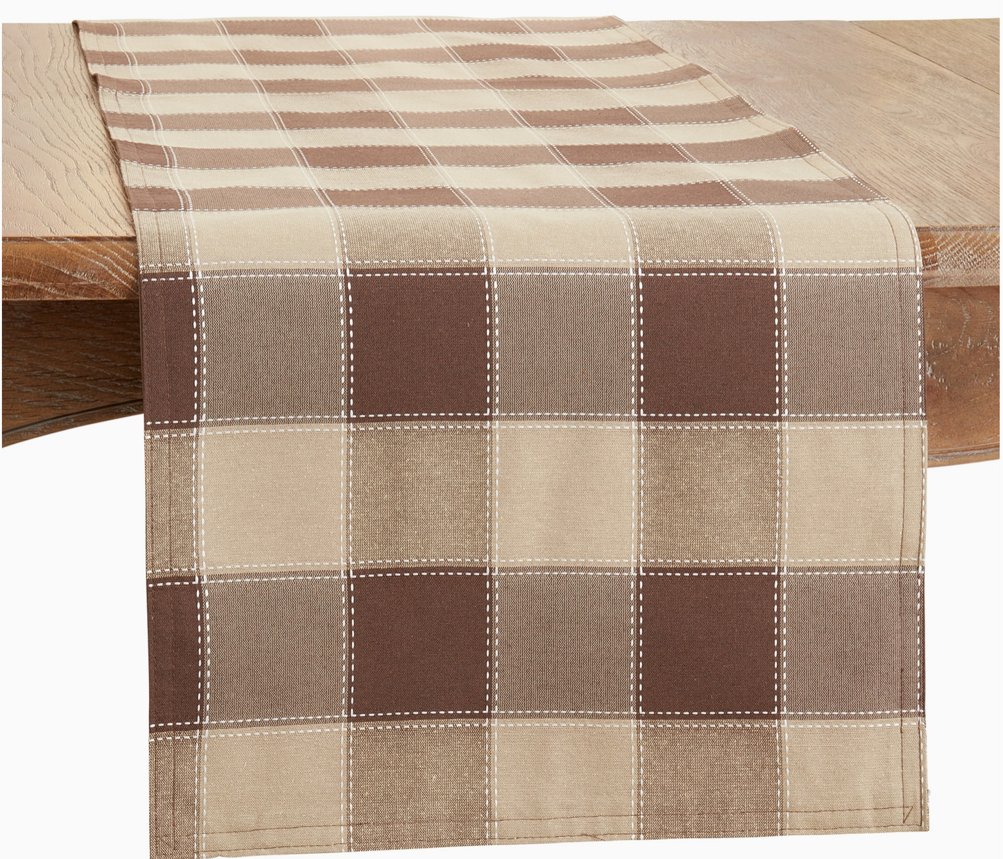 Stitched Plaid Runner