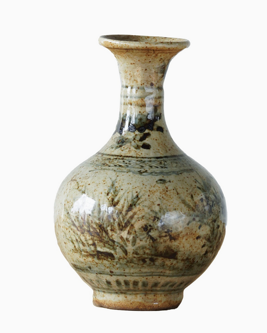 Painted Bud Vase w/ Flower