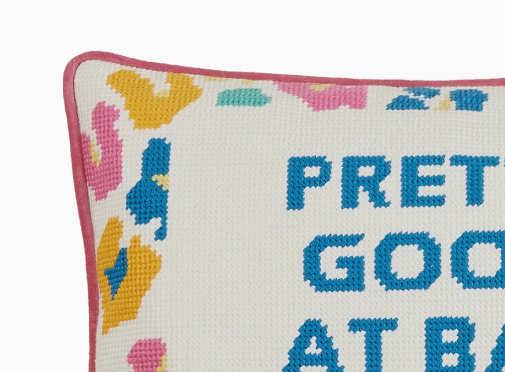 'Pretty Good' Embroidered Pillow