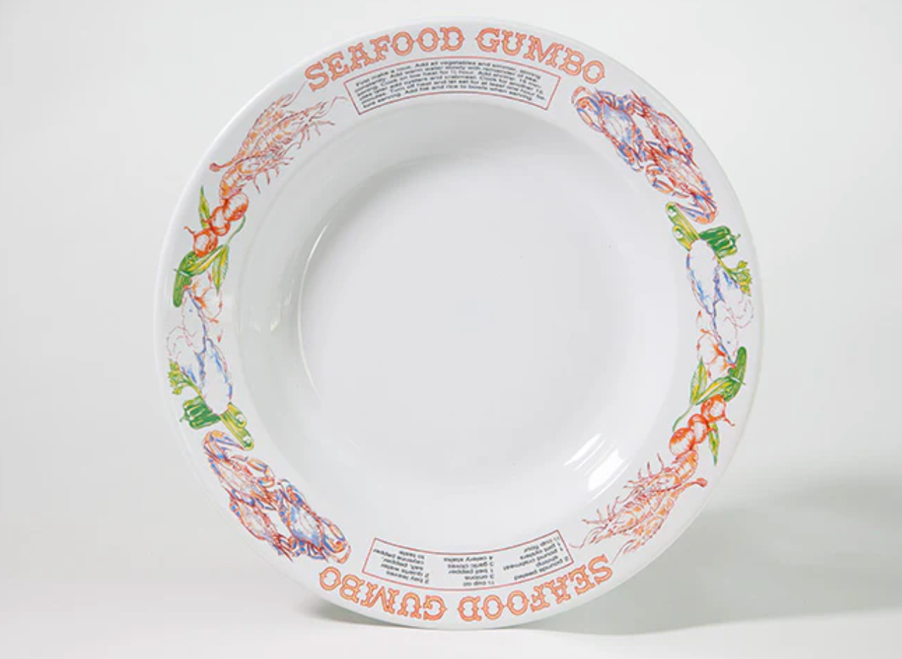 Seafood Recipe Stoneware Rim Bowl Set