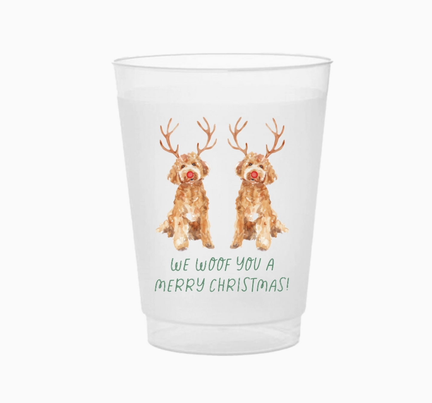 'We Woof You A Merry Christmas' Plastic Party Cups