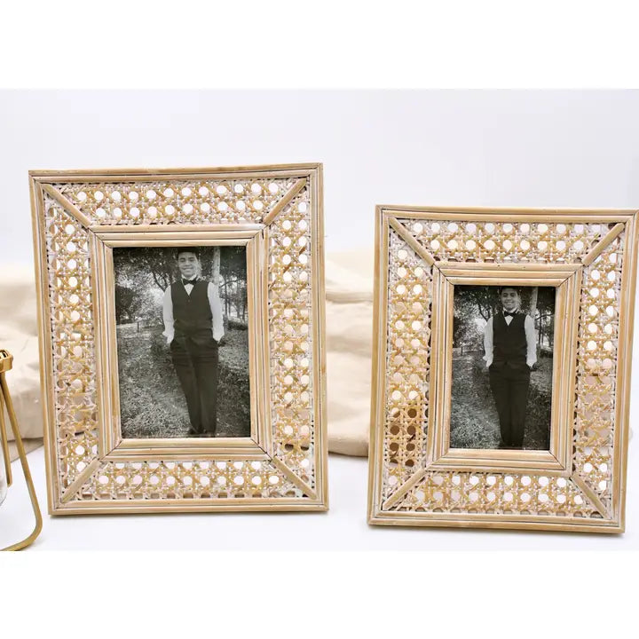 Natural Cane Picture Frame, 2 Sizes