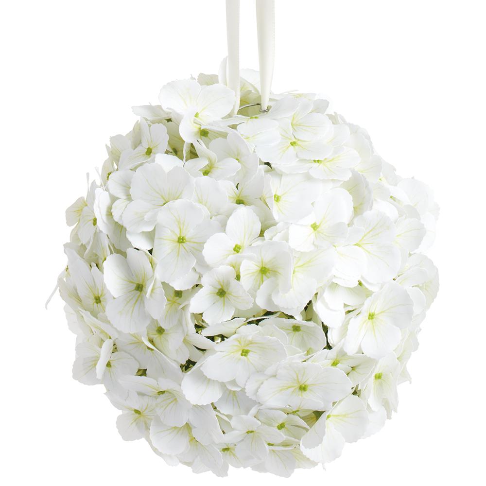 10" White Hydrangea Orb