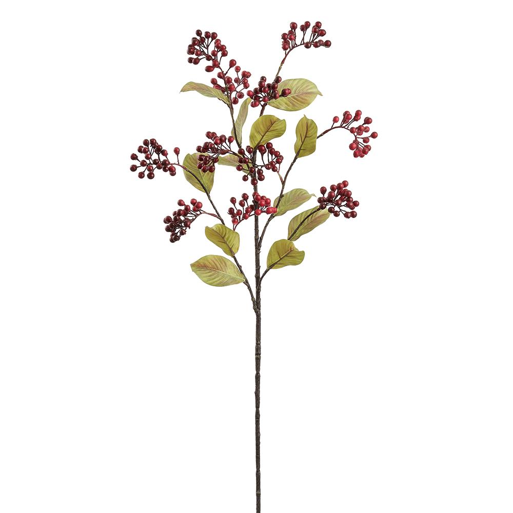 37" Red Crape Myrtle Berry Spray