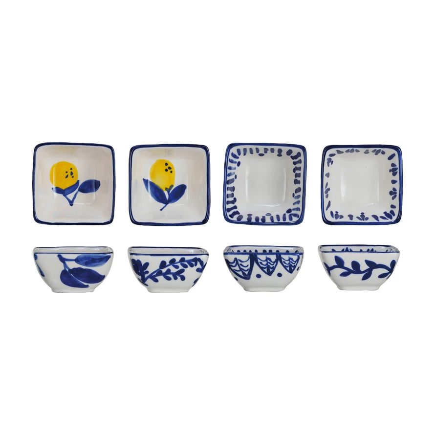 Hand-Painted Stoneware Dish w/ Lemons, 2 Styles