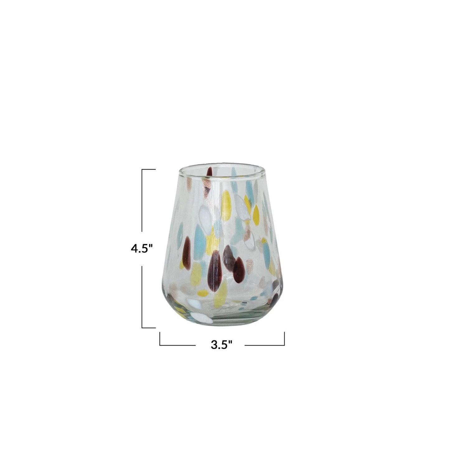 12 oz. Hand-Blown Confetti Drinking Glass