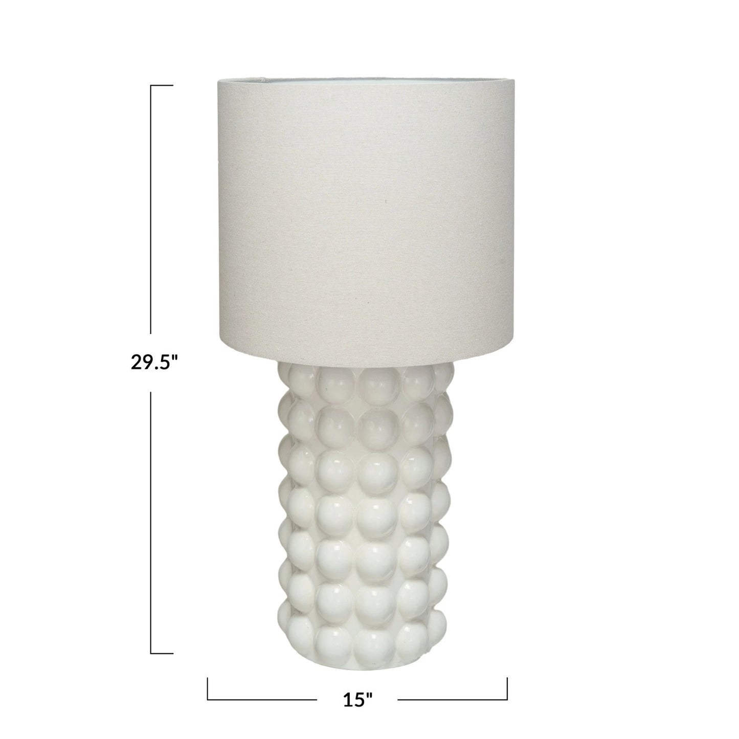 White Hobnail Table Lamp (LOCAL PICKUP ONLY)