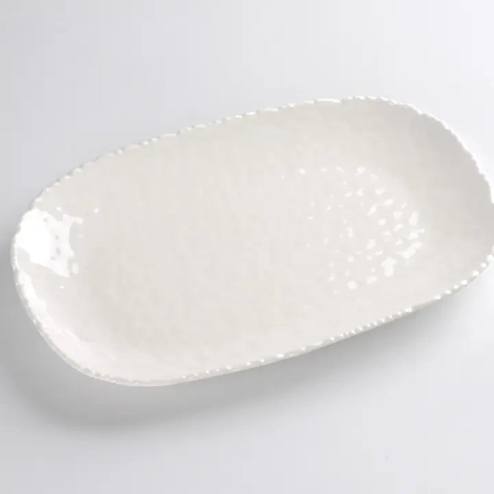 Melamine White Wavy Medium Serving Platter