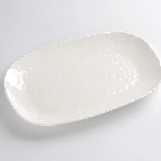 Melamine White Wavy Medium Serving Platter