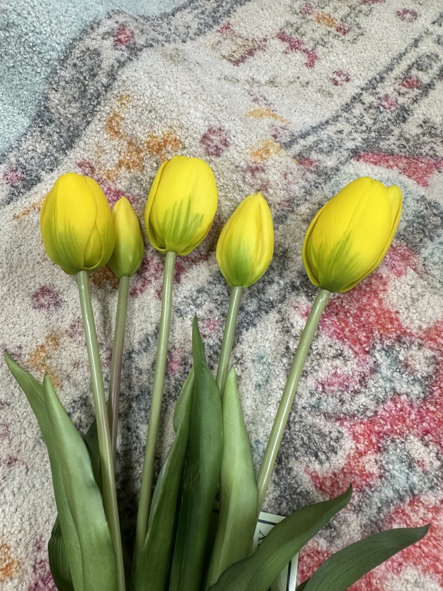 15.25" Yellow PL Soft Touch Tulip Bundle x 5