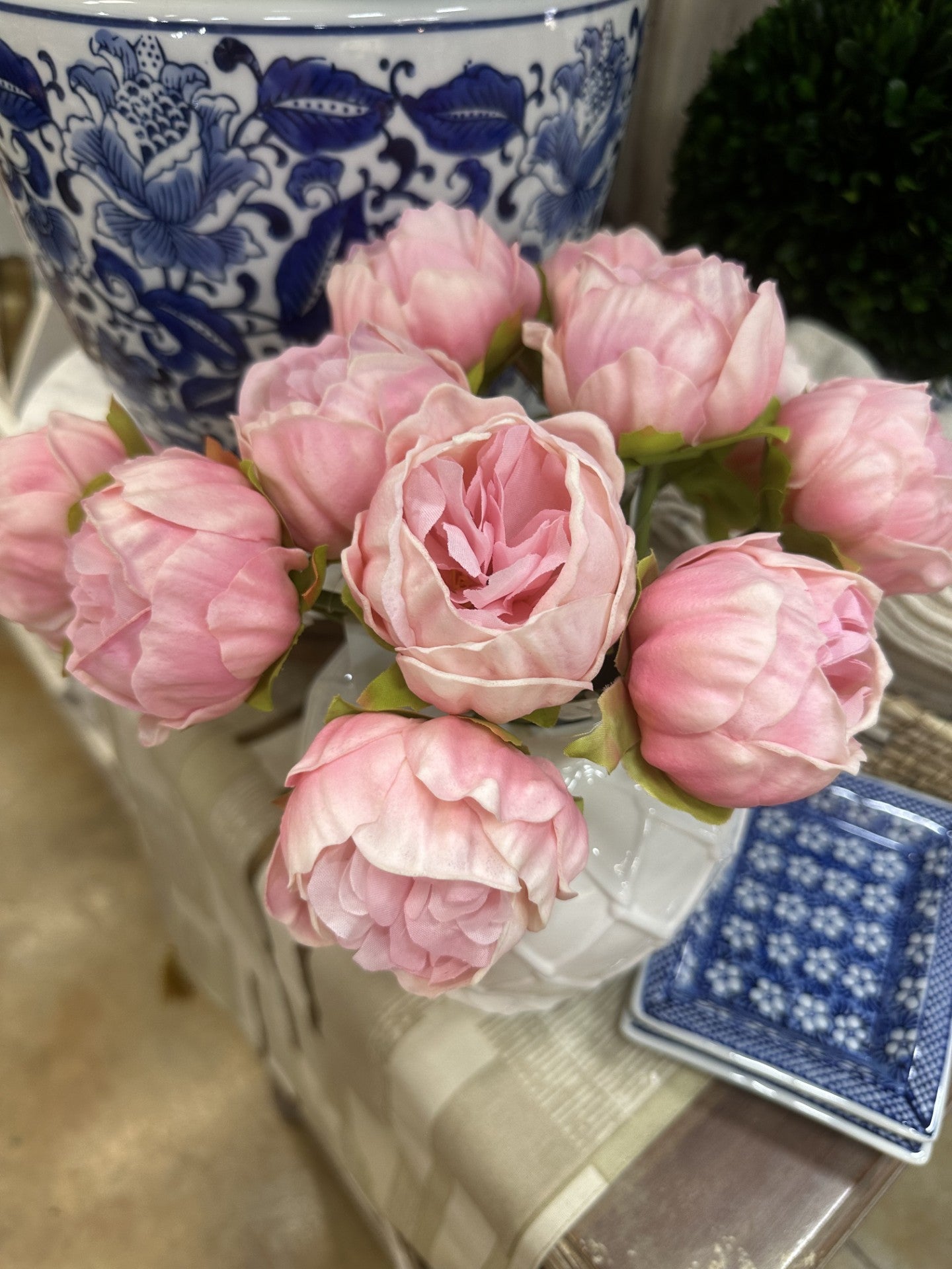 10" Light Pink Peony Single Stem