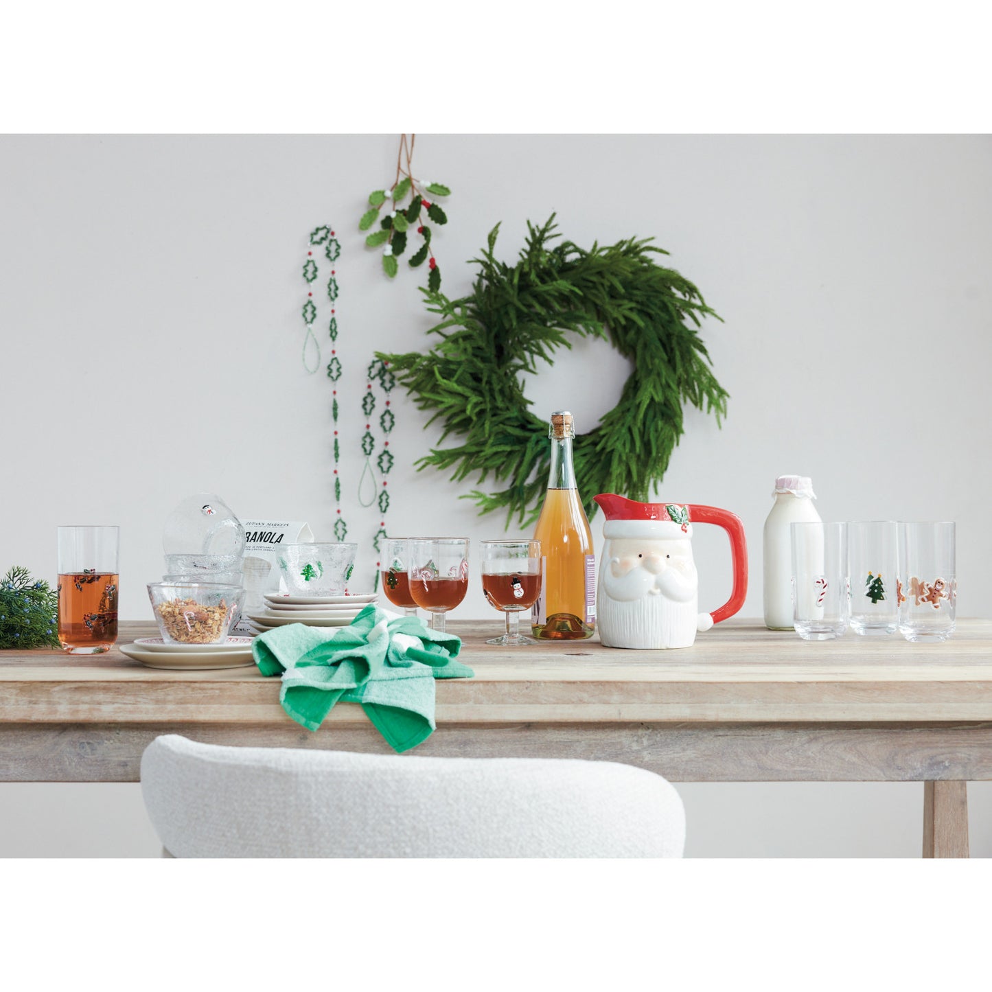 10 oz. Stemmed Wine Glass w/ Embedded Holiday Icons, 3 Styles