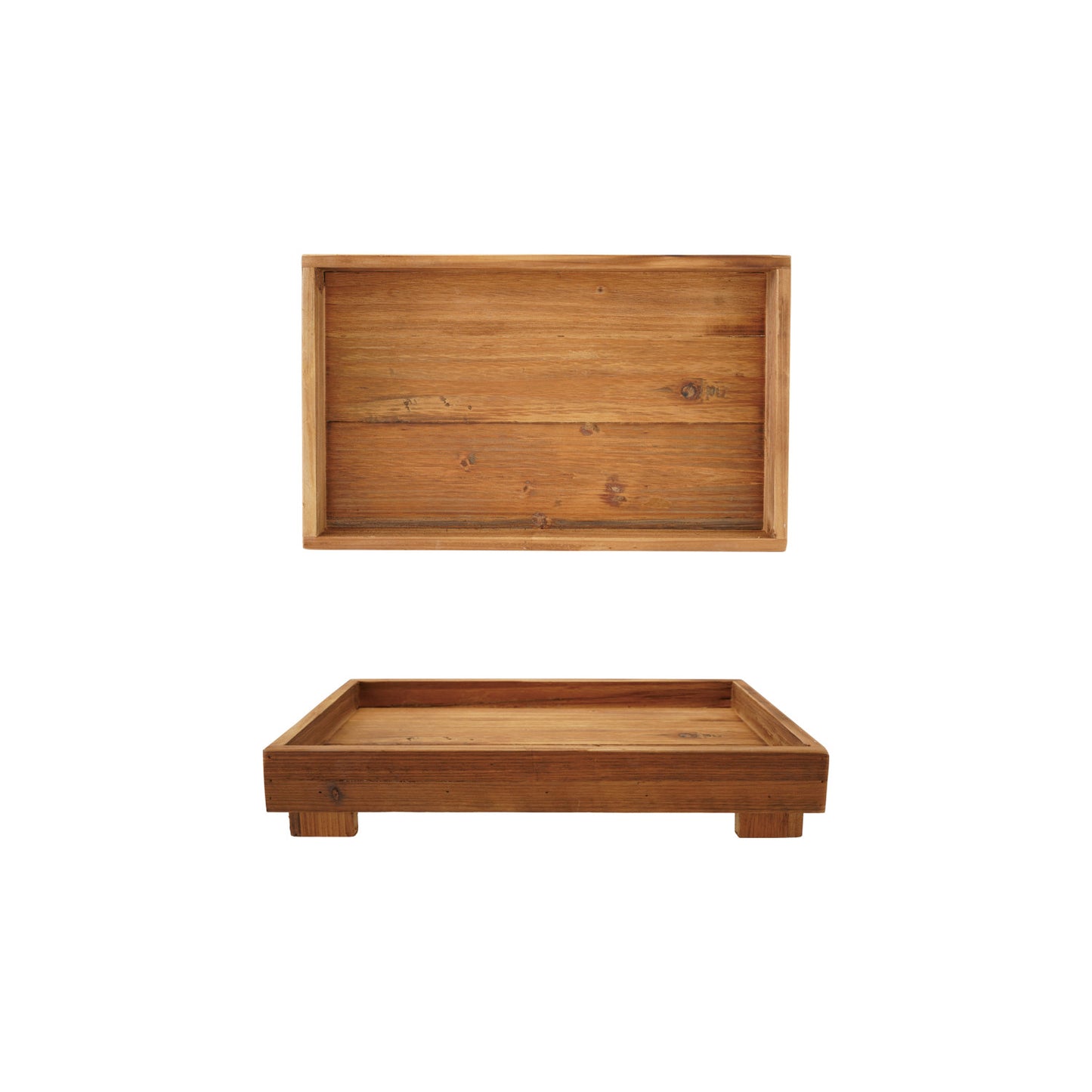 Decorative Wood Footed Tray