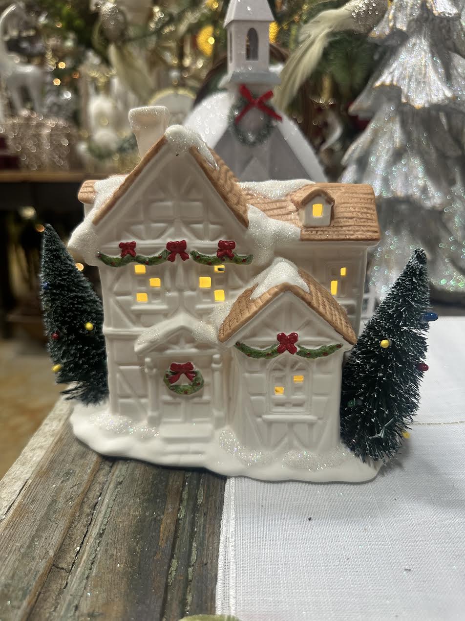 Ceramic Light Up Christmas Village House