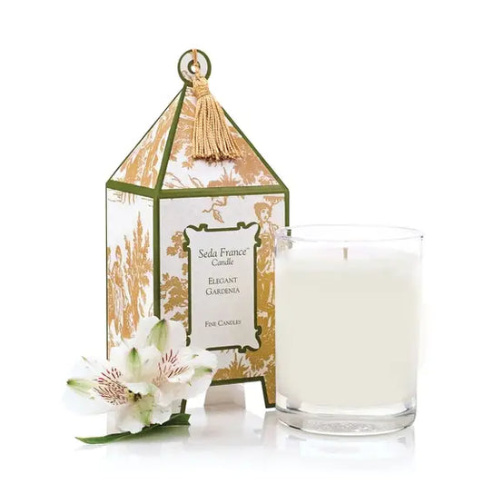 Seda France Elegant Gardenia Classic Toile Pagoda Box Candle