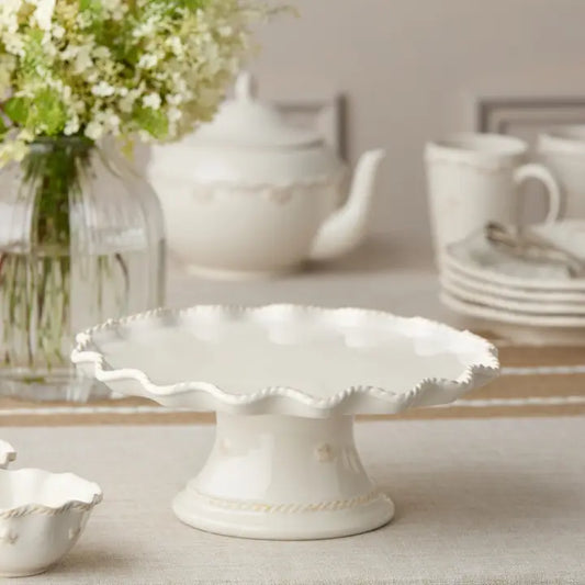Heritage Stoneware Footed Cake Plate