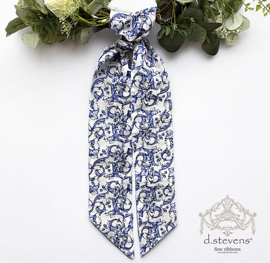 54" Blue Chinoiserie Sash