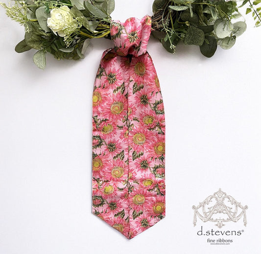 54" Pink Satin Sunflower Sash