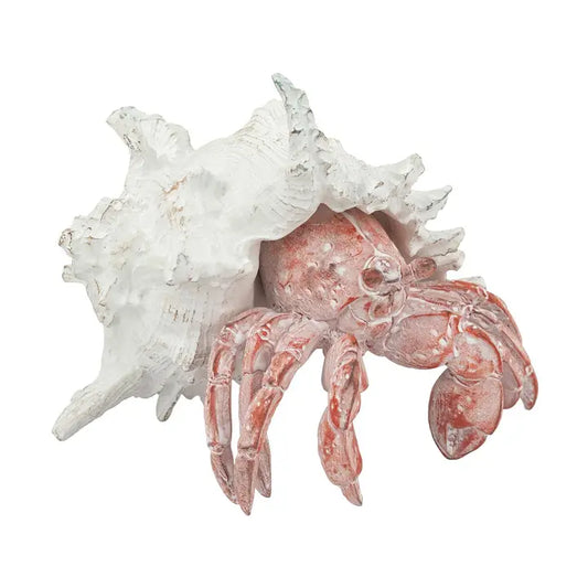 Red Hermit Crab Figurine w/ White Shell