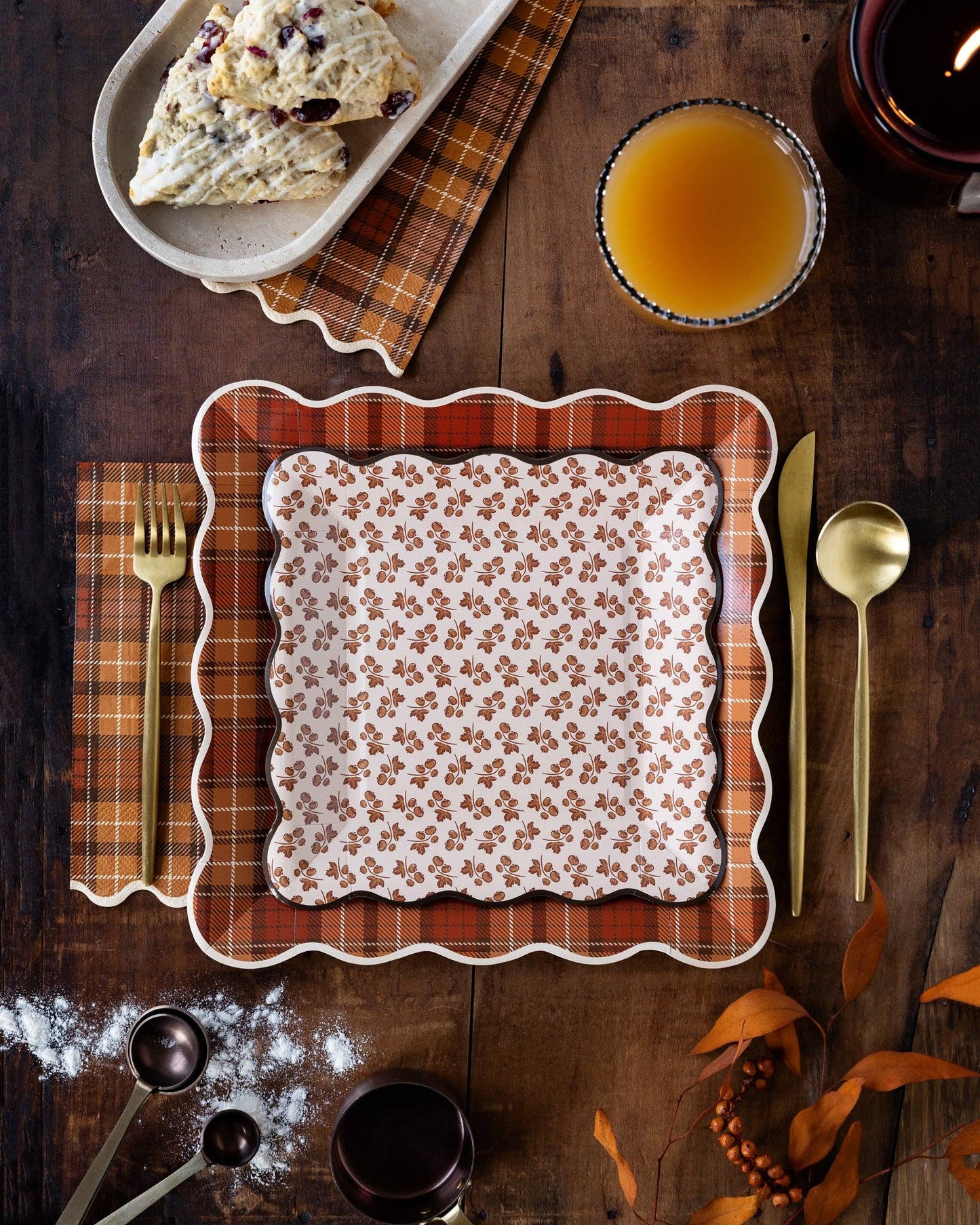 Autumn Plaid 10” Paper Plates
