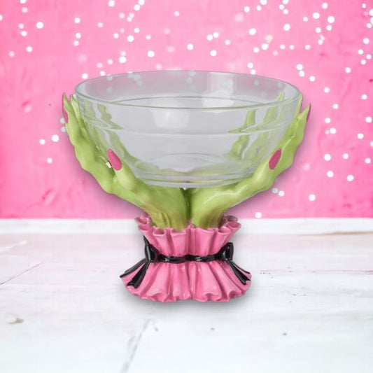 10" Green witch Hand Candy Bowl