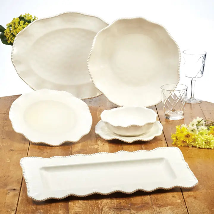 Perlette Cream Melamine Rectangular Platter