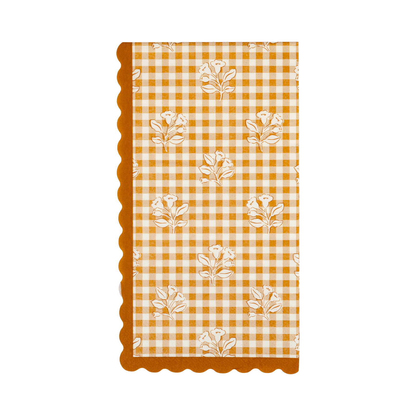Rust Gingham Block Print Dinner Paper Napkins