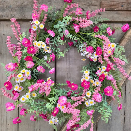 22" Pink Sunshine Wreath